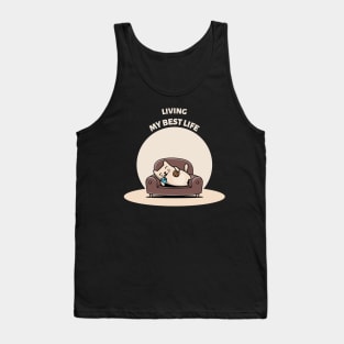 Funny Cat Living My Best Life Tank Top